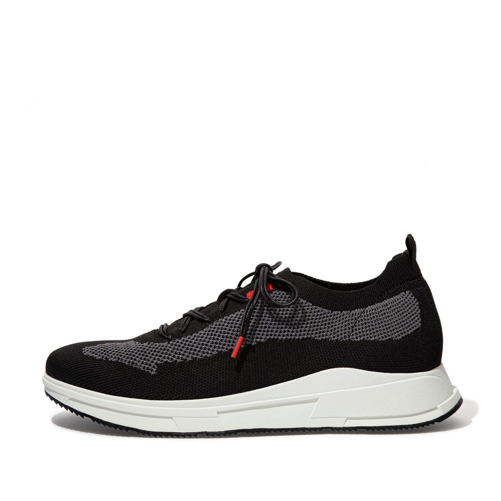 Fitflop Mens Sneakers Black - Frey Knit - 72LSUEWFR